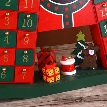 Дерев'яний календар Санта-Клауса на 24 дні Uqezagpa