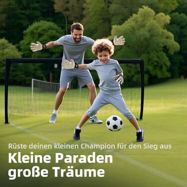 Воротарські рукавички Sportout для дітей та чоловіків із захистом пальців, футбольні рукавички із захистом пальців, воротарські рукавички з нековзним латексом 4 мм, чорні, розмір 7