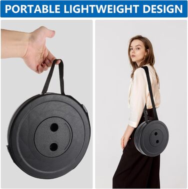 Телескопічний стілець DAJAVE з 2 предметів, складний портативний стілець з високою вантажопідйомністю, підходить для кемпінгу на свіжому повітрі, риболовлі, сімейного відпочинку та використання в приміщенні, чорний