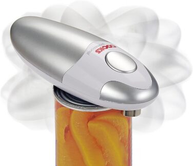 Електричний консервний ніж, автоматичний, бездротовий, консервний ніж для артритних рук від Cooks Professional сріблястий / білий