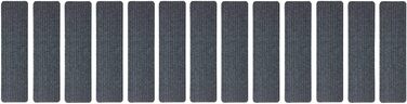 Колекція сходових сходинок RugStylesOnline з нековзним килимовим покриттям для приміщень Темно-сірий Комплект із 13 предметів (8 x 30 дюймів) 22 x 76 см (прямокутний) Темно-сірий