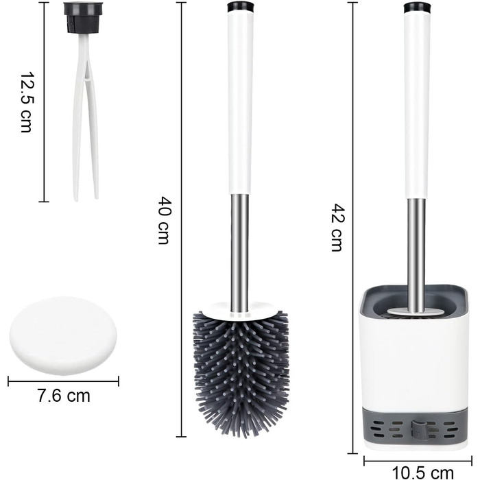 Щітка для унітазу Glowbal - силіконова щітка для унітазу, набір з 2 щіток для гостьового туалету у ванній кімнаті, настінна та сто