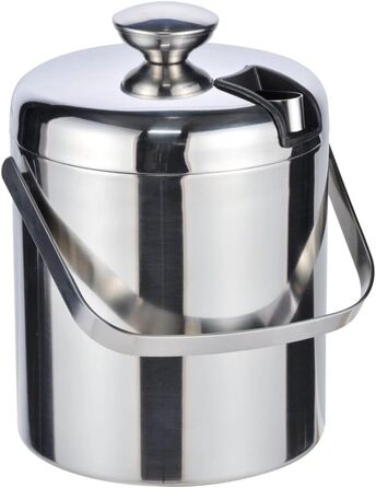 Відро для льоду HI з кришкою і щипцями (вкл. сито для крапель) - лоток для льоду з нержавіючої сталі з кришкою, лоток для льоду, б