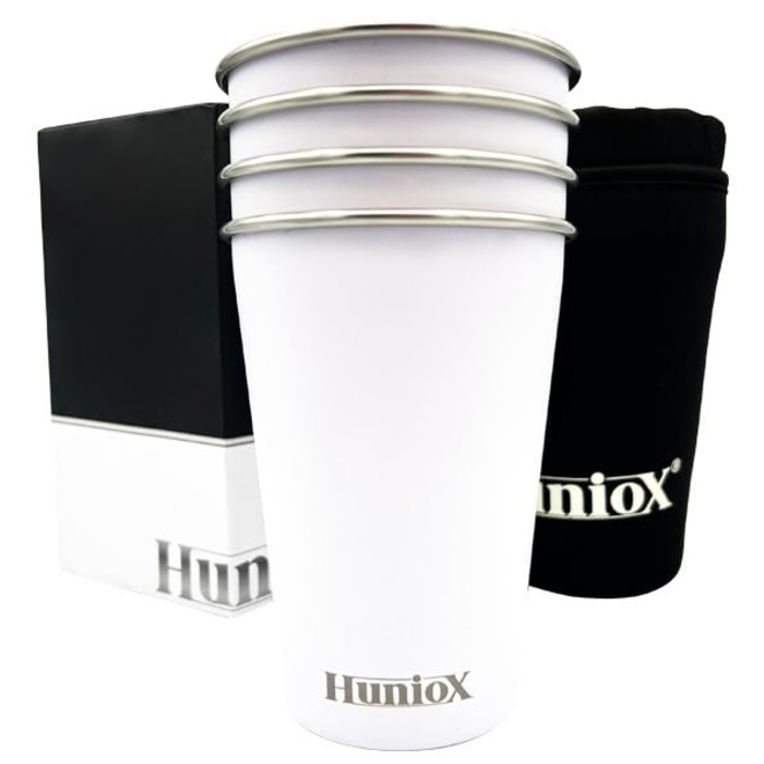 Кемпінгові стаканчики по 500 мл - Чашки з нержавіючої сталі - Термостатичні кемпінгові стаканчики - Стаканчики по 500 мл - Стаканчики для пиття з нержавіючої сталі - Металеві стаканчики (АРТИЧНО-БІЛИЙ, 500 МЛ) 500 мл Арктично-білий, 4