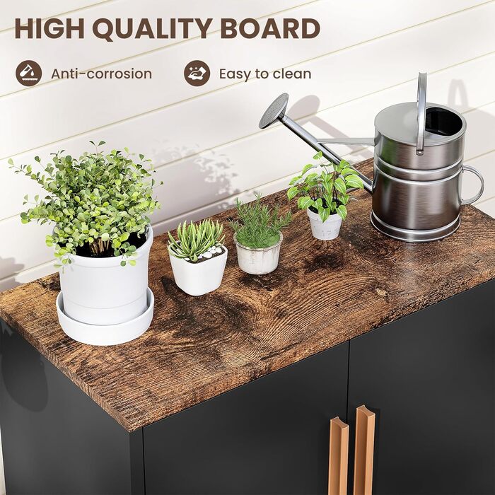 Металева шафа, шафа для зберігання речей, металевий комод, сервант, кухонна шафа, балконна шафа, бічна шафа, садова шафа, шафа для документів, шафа для передпокою, регульована полиця, 40Г x 80Ш x 76В см