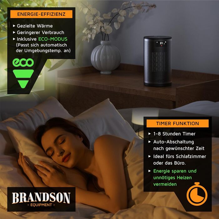 Тепловентилятор з пультом дистанційного керування - Лауреат нагород - ЕКО-режим, енергозберігаючий, тихий - 1500 Вт - 2 швидкості - Захист від перекидання та перегріву