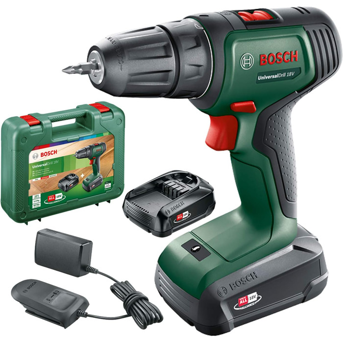 Акумуляторний шуруповерт Bosch UniversalDrill 18V (2 акумулятора, 18 вольт, у кейсі)