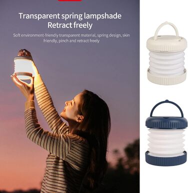 Складаний кемпінговий ліхтар, світлодіодний ліхтар з 3 режимами світла, акумуляторний, магнітний, портативний - довговічний акумулятор, безпечне для очей світло, ідеально підходить для кемпінгу на свіжому повітрі (білий)