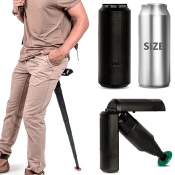 Телескопічний стілець Sitpack 2.0 - Складаний кемпінговий стілець для кемпінгу, подорожей, відпочинку, використання на свіжому повітрі - У комплекті чохол та 2 змінні ніжки - Надзвичайно маленький та легкий - Висота 16,8 см та діаметр 6,7 см, 560 г - Витр