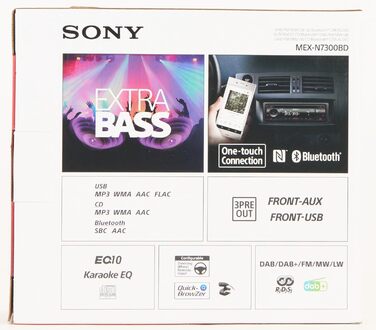 Автомобільна стереосистема Sony MEX-N7300KIT DAB з компакт-диском, подвійним підключенням Bluetooth, USB та AUX Гучний зв'язок Bluetooth 4 x55 Вт 3-кратний вихід Додаткові баси Колір Vario