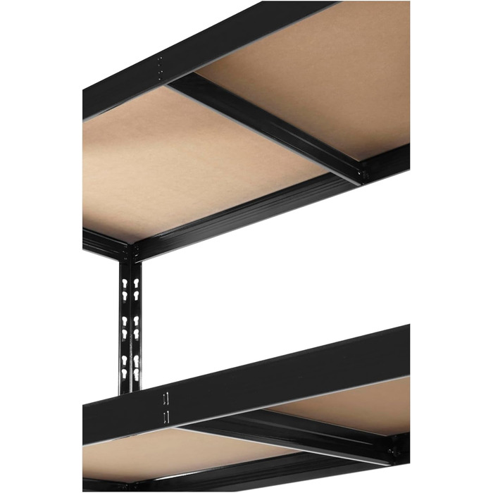 Міцний стелаж 178,5 x 130 x 60 см, чорне порошкове покриття ширина 130 см 4 полиці, кожна з максимальним навантаженням 250 кг Полиця для зберігання, металева полиця, полиця для підвалу