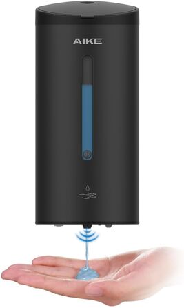 Дозатор мила автоматичний настінний матовий чорний, 800 мл комерційний автоматичний дозатор рідкого мила настінний, 5 передач, рег