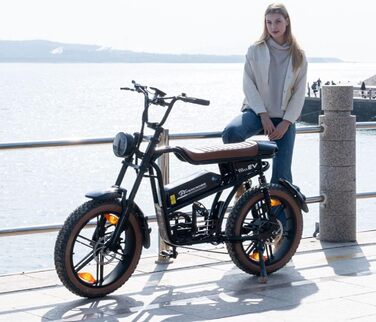 Електричний велосипед EVERCROSS для дорослих, 250 Вт, шини 16&quot/20&quot x 4.0 Fat, швидкість до 25 км/год та запас ходу 60-100 км, знімний акумулятор 36V/48V, гірський, сніговий, позашляховий електровелосипед EK30 чорного кольору - макс. 100 км