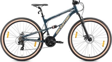 Повністю алюмінієвий гірський велосипед BIKESTAR з 21-швидкісною коробкою передач Shimano, дисковими гальмами, шинами 26, 27,5, 29 дюймів рама 16, 16,5, 17,5 дюймів БЕЗРИЗИКОВА ПРОБА Шини 29 дюймів рама 17,5 дюймів 29 дюймів синього кольору