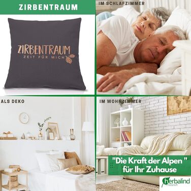 Подушка Herbalind зі швейцарської сосни &quotМрія швейцарської сосни&quot кольору антрацит/рожеве золото 40x40 см із блискавкою - Наповнена пластівцями швейцарської сосни, 100 бавовняна подушка без добавок, подушка для сну, ароматизована подушка 40 x 40 с