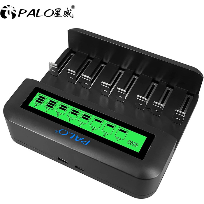 Зарядний пристрій CITYORK для акумуляторів AA AAA CD NI-MH/NI-Cd з входом Micro-USB та Type-C - швидке заряджання, автоматичне виявлення, функція захисту від перезаряджання (зовнішній вигляд може відрізнятися)