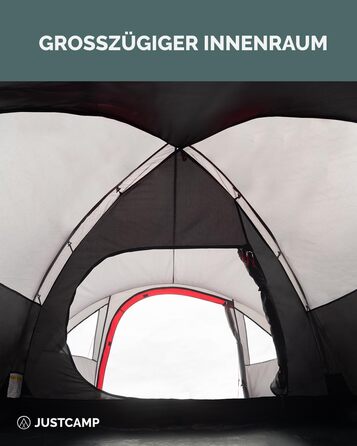 Намет для кемпінгу Scott на 4 особи, легкий, стійкий, водонепроникний - купольний намет (двостінний) із закриваючимся тамбуром - намет-іглу з вентиляційними капюшонами та москітною сіткою на спальному місці - сірий
