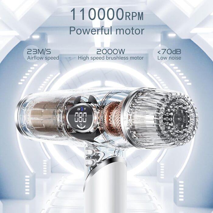 Іонний фен Slopehill 2000 Вт професійний фен, легкий та складаний/низький рівень шуму/магнітний розсіювач/надзвичайно довгий шнур/