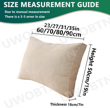 Подушка для читання для дивана, 60/70/80/90 см, спинка, подушка для узголів&39я, велика, знімна, можна прати, настінна подушка, подушка для поперекової підтримки (колір 6, 70 x 50 18 см) Колір 6 70x5018 см