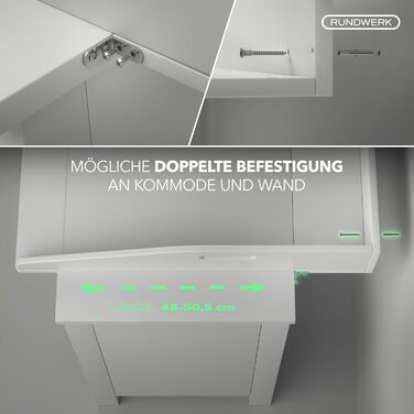 Пеленальний столик шириною 80 см для комодів ІКЕА Хемнес і Мальм - Глибина комода від 48-50,5 см - 80x75x13,5 см - білий - Безпечн