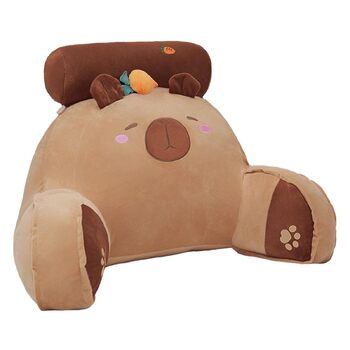 Подушка для ліжка Capybara з підлокітниками, ергономічна подушка для спини ліжка, з підлокітниками, подушка для підтримки спини, мила прикраса кімнати для ігрових крісел