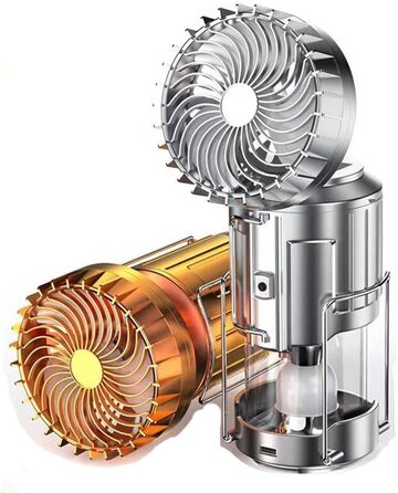 Портативний світлодіодний кемпінговий ліхтар Civicy 5-в-1 з USB-живленням для економії енергії, виготовлений з ABS-пластику, з сонячною батареєю та зарядкою від USB, сріблястий
