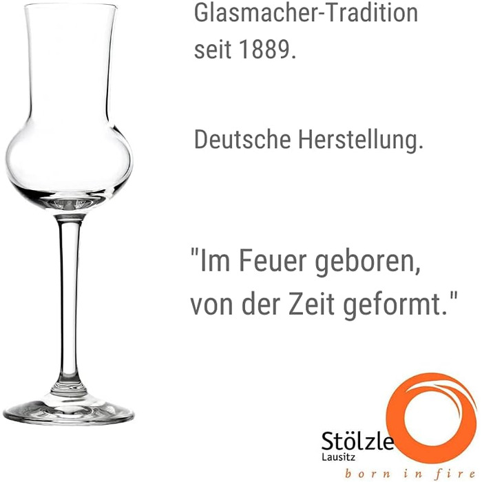 Келихи для граппи Stlzle Lausitz I набір з 6 келихів для граппи I чарки з ніжкою I високоякісні келихи для лікеру I 87 мл I можна