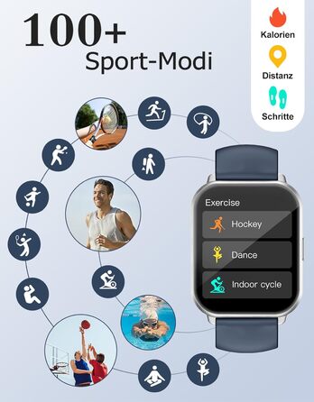 Розумний годинник RUIMEN з функцією телефону, розумний годинник для жінок та чоловіків, фітнес-годинник із HD-сенсорним екраном та моніторингом SpO2, монітором серцевого ритму, монітором сну, крокоміром, режимами кількох тренувань для Android та iOS, сріб