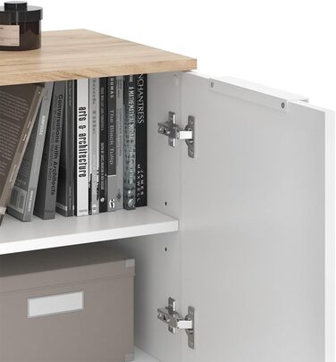 Комод Vicco Wido, білий/Сонома, 40 x 50 см з 2 дверцятами