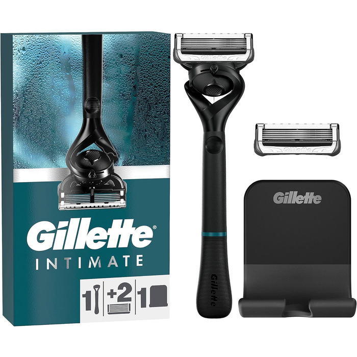 Волога бритва Gillette Labs для чоловіків, бритва з елементом чищення дорожній кейс та інтимна бритва з 2 лезами