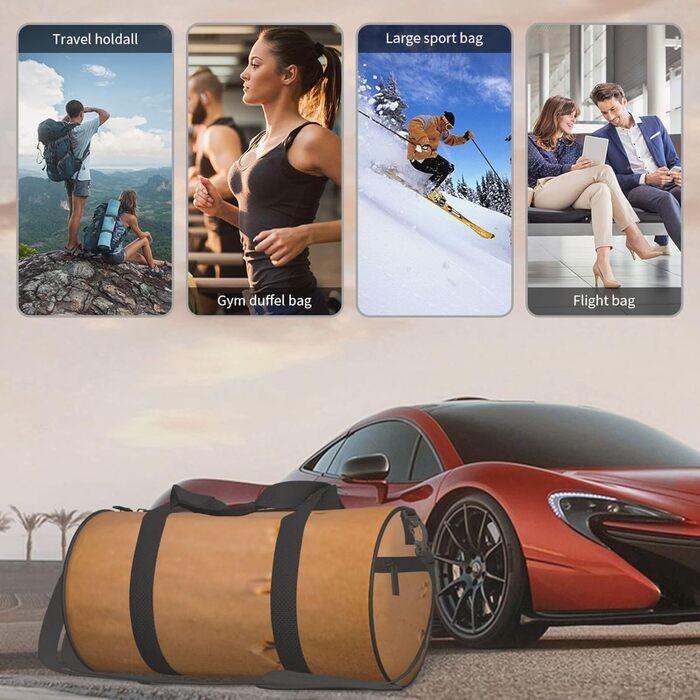 Спортивна сумка, дорожня сумка, пляжна сумка, сумка на нічліг, чорна, універсальний розмір