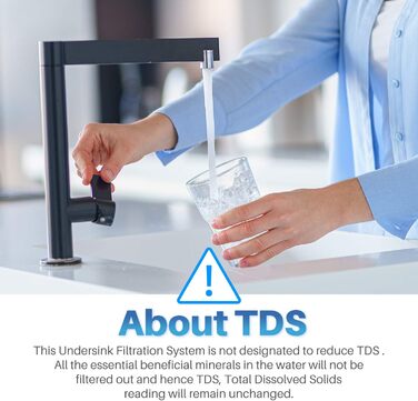 Система фільтрації води під раковиною, 20 000 літрів, надвисока місткість, головний кран під системою фільтрації води, видаляє 99 свинцю, фтор, неприємний смак, 0,5 мікрона, 5300A
