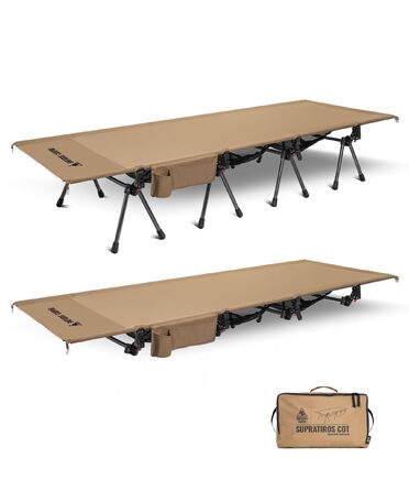 Складане похідне ліжко XXL, портативне кемпінгове ліжко, легке, складне, кемпінгове ліжко до 180 кг для намету, на природі, в подорожах, саду, в офісі (220 * 80 см) кольору койотового коричневого
