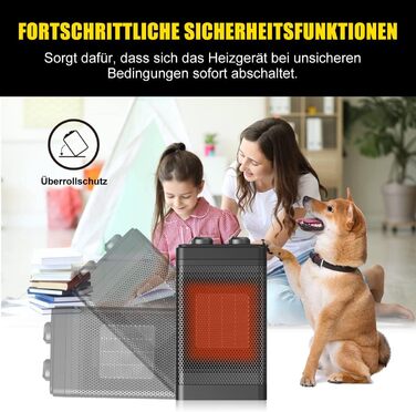 Енергозберігаючий вентилятор-обігрівач - 1500 Вт/2 с швидкий нагрів/3 режими нагріву/коливання 70/тихий обігрівач із захистом від перекидання та перегріву, керамічний вентилятор-обігрівач для офісу, спальні