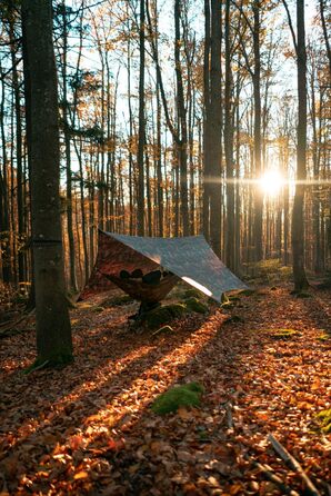 Ультралегкий гамак StoreoAS Mosquito-Traveller Forest виготовлений з 100 надзвичайно стабільного та дихаючого нейлону ріпстоп, приблизно 500 г, розмір упаковки 24,5 x 8,5 см, 275 см x 140 см