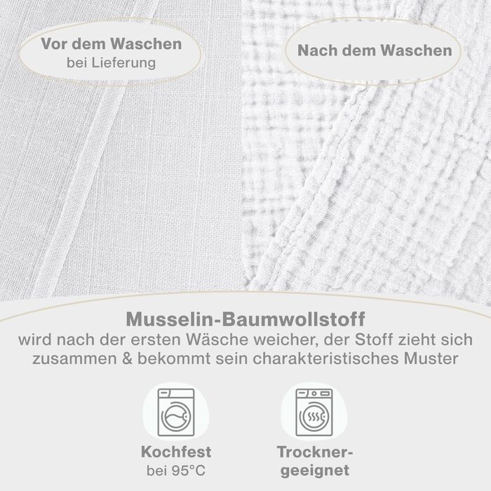 Серветки для відрижки Laleni дитячі в наборі 10 шт. з чистої бавовни - нетоксичні муслінові серветки дитячі 70х70 - поглинаючі мус