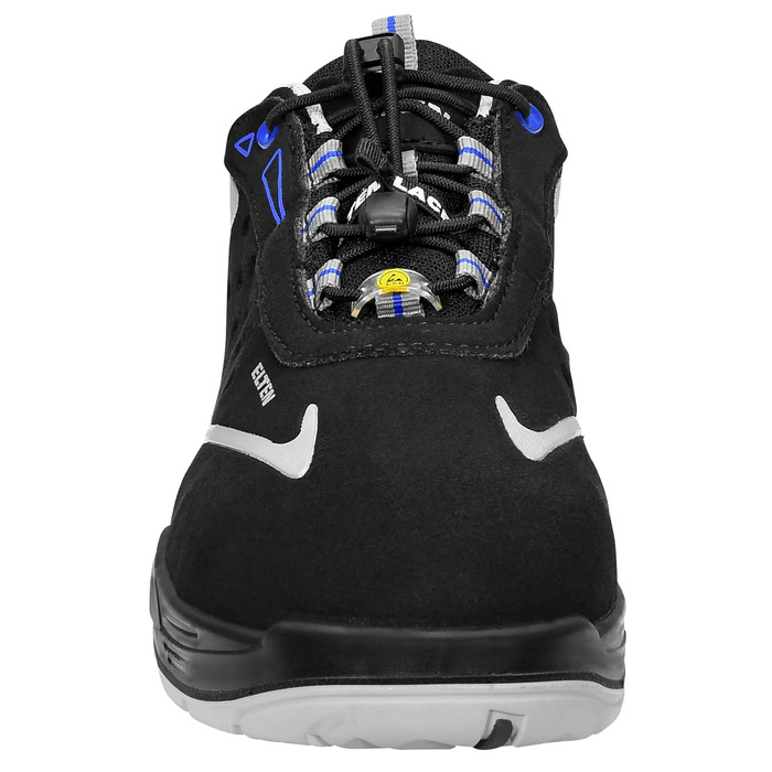 Захисне взуття ELTEN Rusher Low ESD S1, жіноче та чоловіче, текстильне, сталевий піднос, легке, спортивне, розмір 41, чорне, EU 41