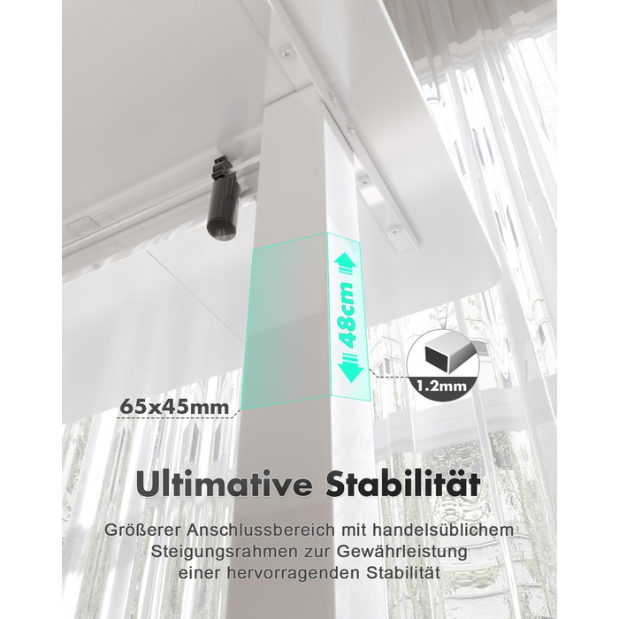 Письмовий стіл Devoko з регульованою висотою, стіл з електричним регулюванням висоти, офісний стіл для роботи сидячи та стоячи, комп&39ютерний стіл з функцією пам&39яті, стіл для роботи стоячи, офісний стіл, 120 x 60 см, білий