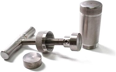 Прес для пилку з нержавіючої сталі, T-Press, ручка, інструмент, міцний, довговічний, анодований, пилок спецій (срібло)