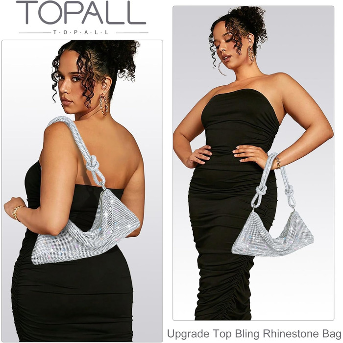 Золотиста Клатч для жінок, срібляста вечірня сумочка, сумочка з діамантами, сумка на ланцюжку, срібляста з блискавкою, клатч з камінням, гаманець, сумка через плече для вечірки, відпочинку, побачення (A-Срібло)