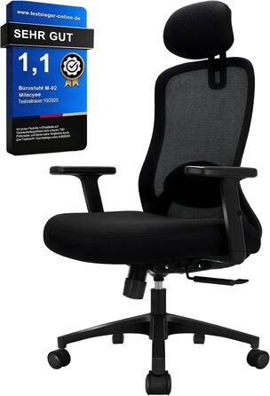 Ергономічне офісне крісло Storeo Imp, до 150 кг, сітка, чорний