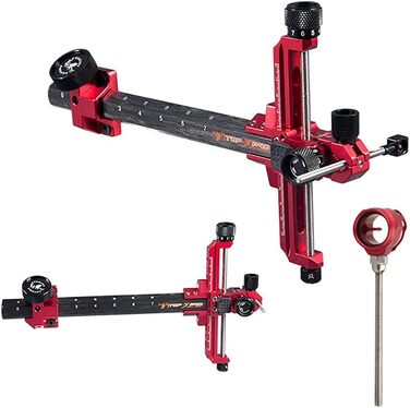 Приціл для рекурсивного лука SURWOLF 9 дюймів – карбонове кріплення, для правшів, червоний