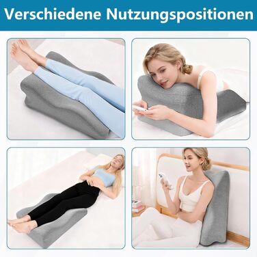 Подушка для підняття ніг Kottwca, клиноподібна подушка з піни з ефектом пам&39яті, ергономічна подушка для ніг, ортопедична клиноподібна подушка для ліжок, диванів, сидіння, сну, читання та відпочинку