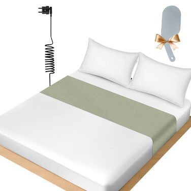 Універсальне простирадло/килимок із заземленням - органічна бавовна зі срібним волокном для кращого сну, 265x60 см (колір авокадо)