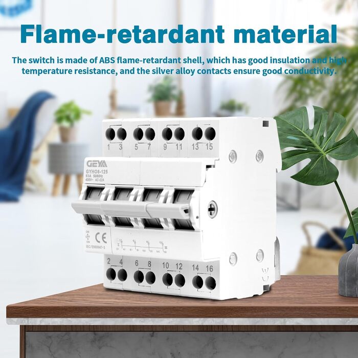 Аварійний вимикач живлення 4P 63A вимикач навантаження подвійного живлення ручний вимикач живлення мережевий вимикач ручного керування 400VAC кріплення на DIN-рейку