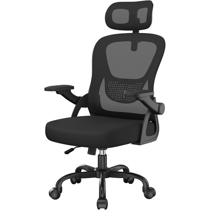 Ергономічне офісне крісло rattantree, стілець для роботи з відкидними підлокітниками, підголівником та спинкою