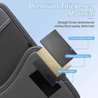 Автомобільний органайзер для зберігання між сидіннями, підвісна сумка для зберігання підголовника автомобіля зі шкіри наппа, трима