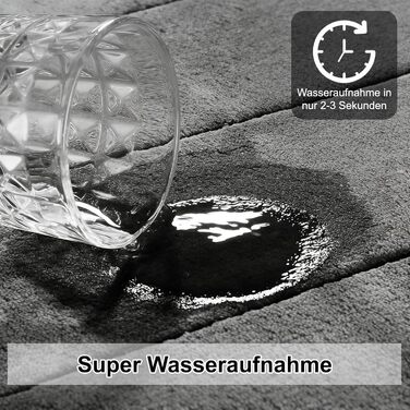 Комплект килимків для ванної CEWROM з 3 предметів з піни з ефектом пам&39яті, м&39який килимок для ванної з піни з ефектом пам&39яті та U-подібний килимок для туалету, комплект килимків для ванної з мікрофібри, килимки для ванної кімнати, які можна прати 