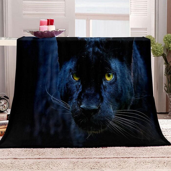 Плед Panther з фланелевої мікрофібри, м&39який, теплий та плюшевий, для ліжок та диванів, 150x200 см