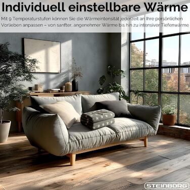 Електрична ковдра з підігрівом Steinborg з автоматичним вимиканням, 180x130 см, затишна електрична ковдра з підігрівом, м&39яка ковдра для ліжка або дивана, термоковдра, електрична ковдра з підігрівом, ковдра для ліжка з підігрівом, 9 налаштувань нагріву,